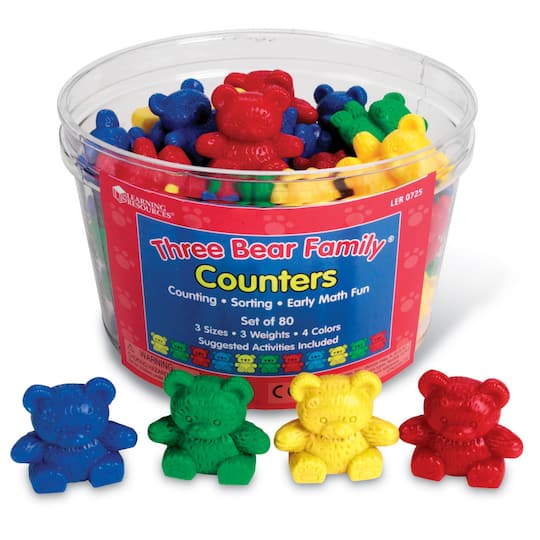 Learning Resources Three Bear Family Counters, 80ct.